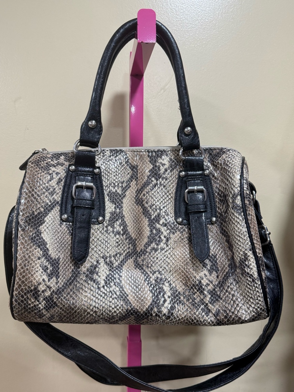 Mossimo Supply Co. Snake Print Satchel with Black Trim